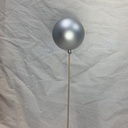 3&quot; ORNAMENT BALL ON 18&quot; PICK MATTE SILVER