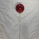 3" ORNAMENT BALL ON 18" PICK RED