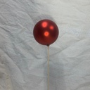 4" ORNAMENT BALL ON 18" PICK MATTE RED