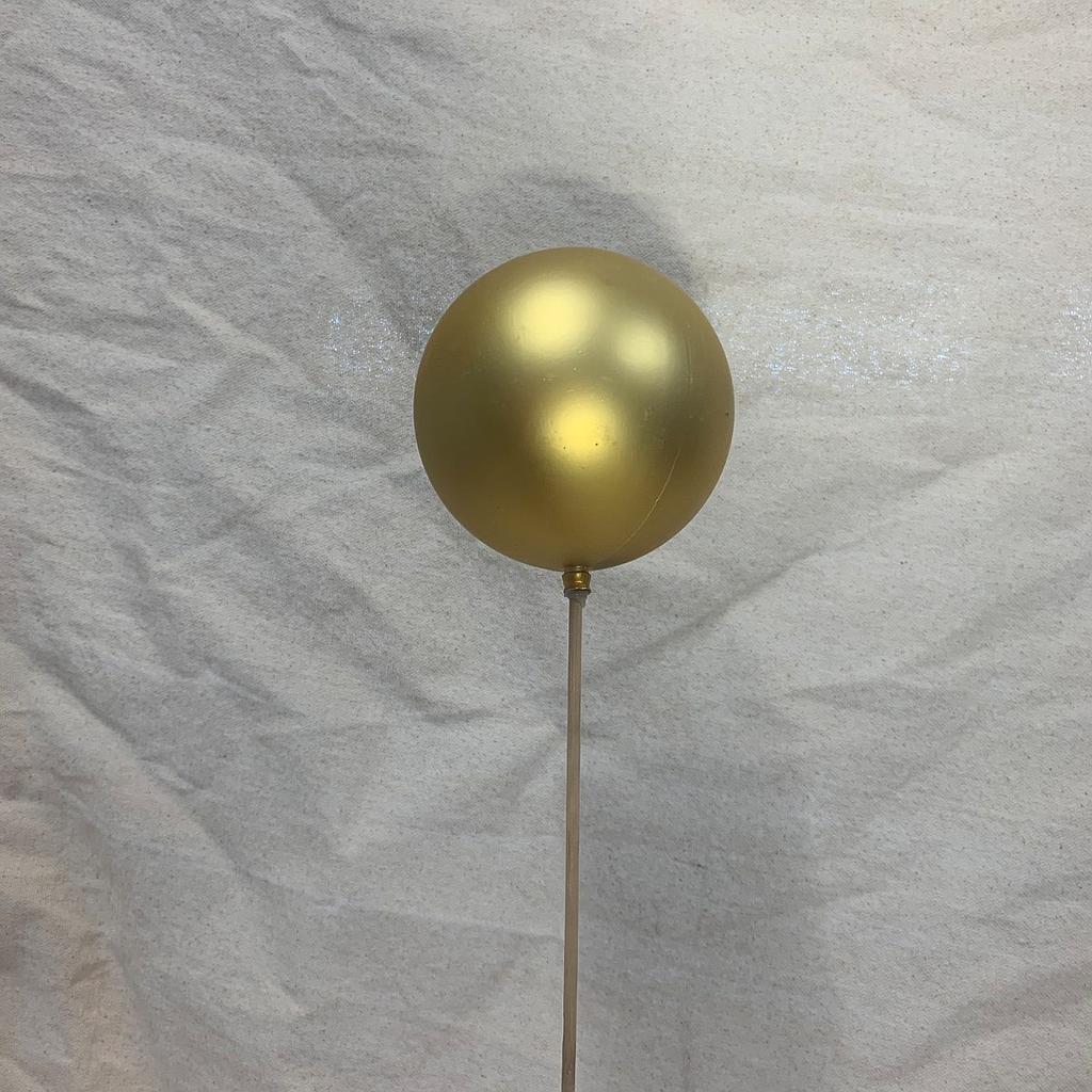 [XB1011M-GLD] 4" ORNAMENT BALL ON 18" PICK MATTE GOLD