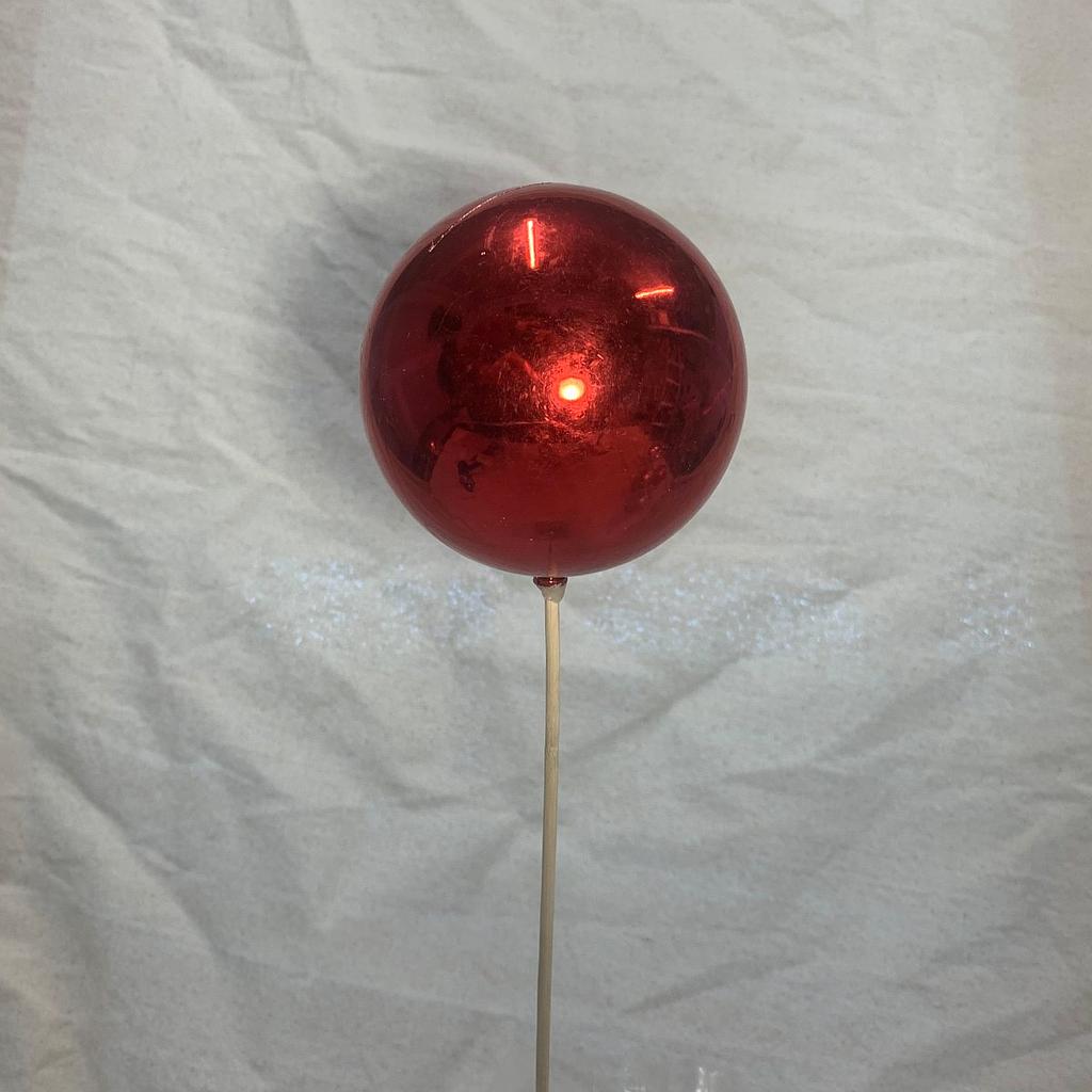 [XB1011-RED] 4" ORNAMENT BALL ON 18" PICK RED