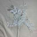 20.5" GLITTER FERN SPRAY X8 WHITE