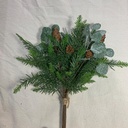 17" PINE BUNDLE W/ FROSTED EUCALYPTUS & CONES