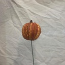 9" NATURAL MATERIAL PUMPKIN PICK ORANGE