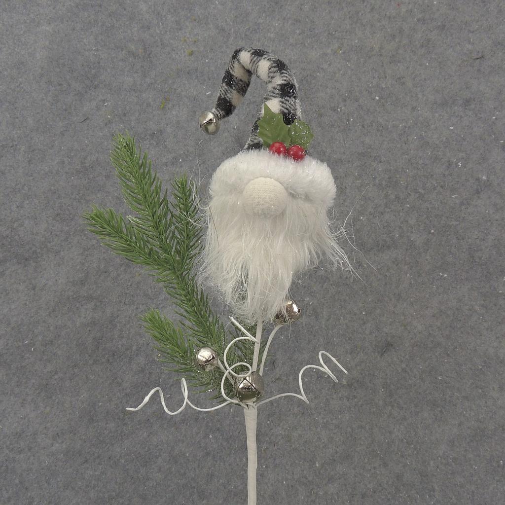 15.75" PINE SPRAY W/ SANTA GNOME & BELLS