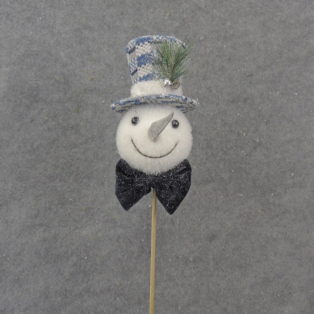16.5" SNOWMAN HEAD PICK W/ TOP HAT