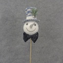 16.5" SNOWMAN HEAD PICK W/ TOP HAT