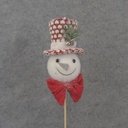 16.5" SNOWMAN PICK W/ TOP HAT RED/WHITE