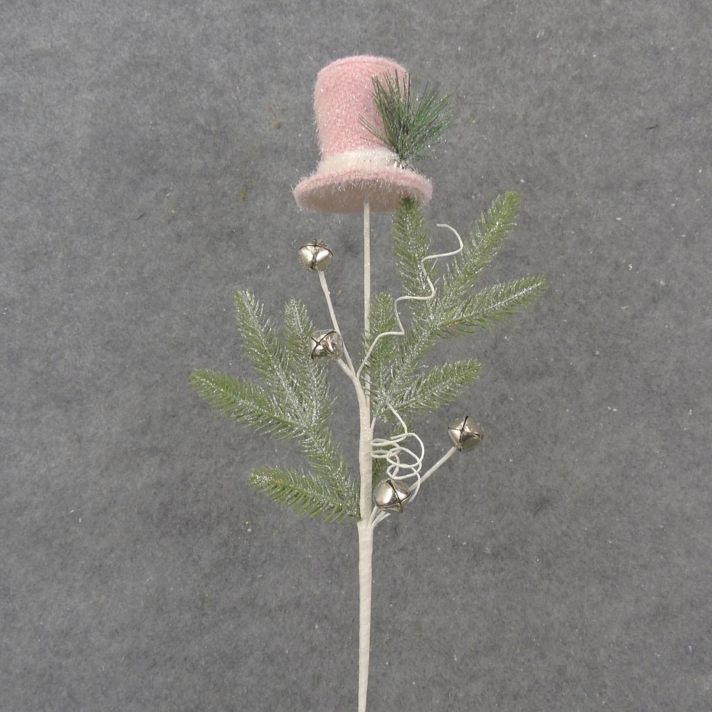 19.5" PINE SPRAY W/ TOP HAT PINK