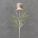 19.5" PINE SPRAY W/ TOP HAT PINK