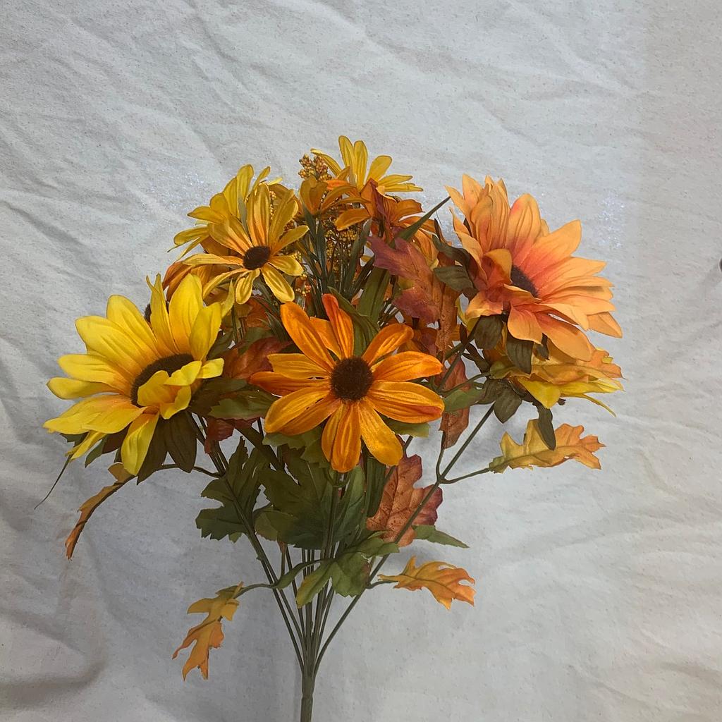 [SBF1019] MIXED DAISY BUSH X12 YELLOW/ORANGE
