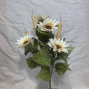 SUNFLOWER/CATTAIL BUSH X9 CREAM