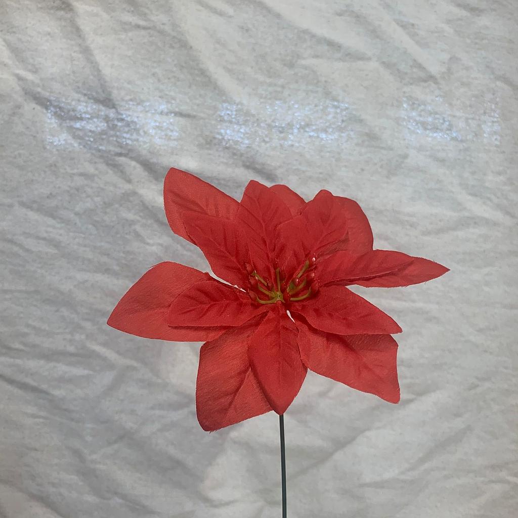 7" POINSETTIA PICKS (PONGEE) 6"dia