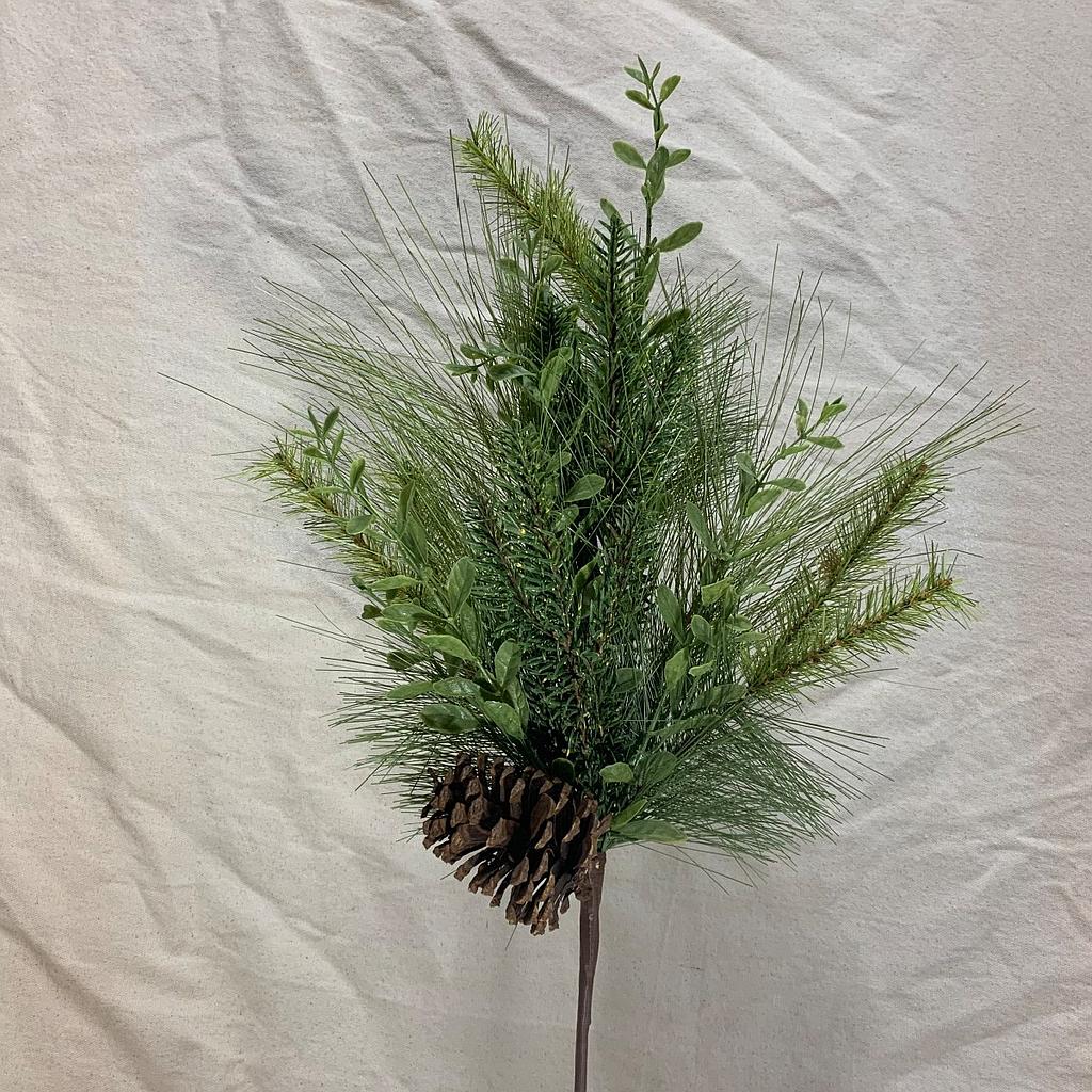 [XB1034] 28.5" MIXED PINE/EUCALYPTUS STEM W/ CONE