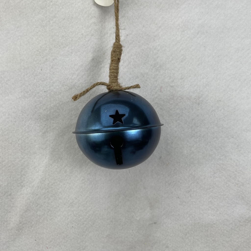4" JINGLEBELL ORNAMENT SHINY BLUE