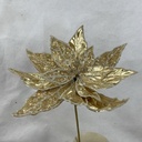 20" METALLIC POINSETTIA PICK W/ ICE GOLD