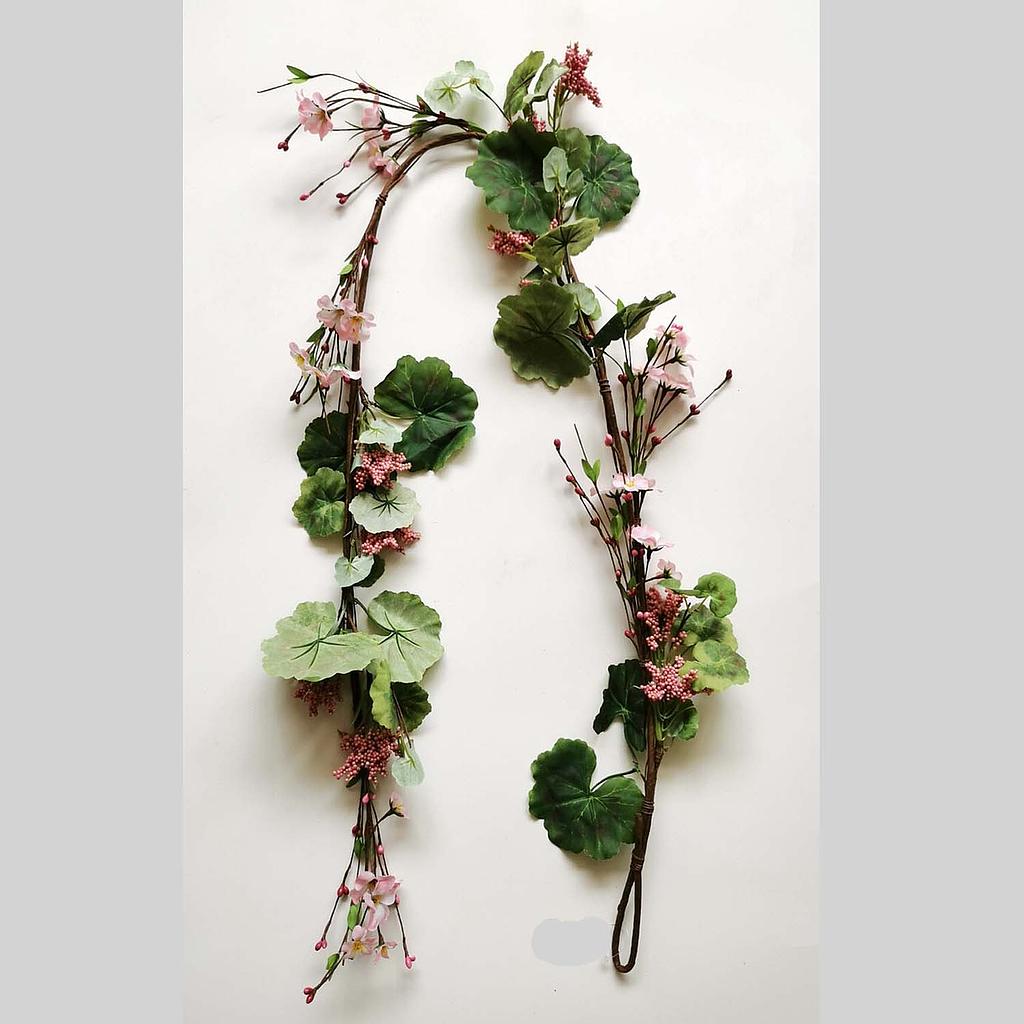 [SL2601G-PNK] 60" GERANIUM & BERRY GARLAND PINK