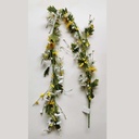60" DAISY GARLAND W/ BERRIES WHITE/YELLOW