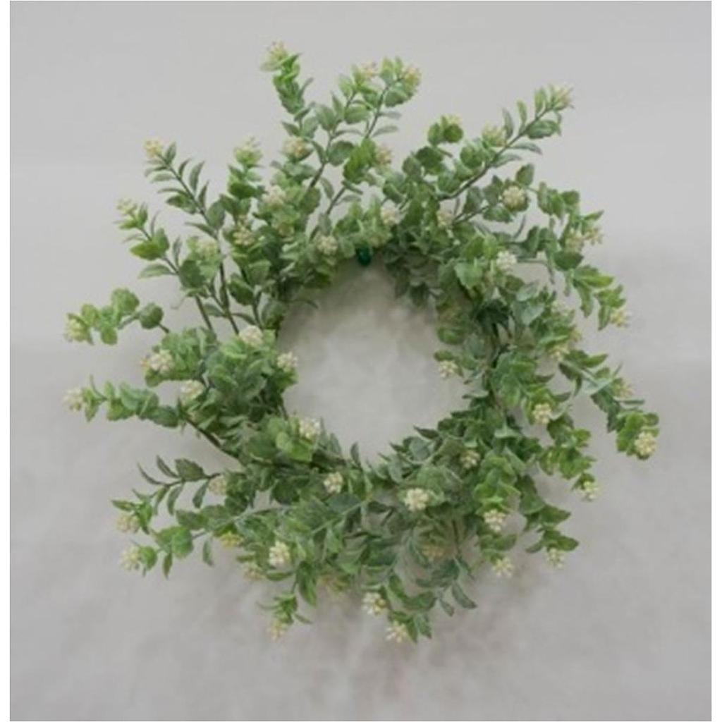 6.5&quot; SEEDED EUCALYPTUS CANDLE RING