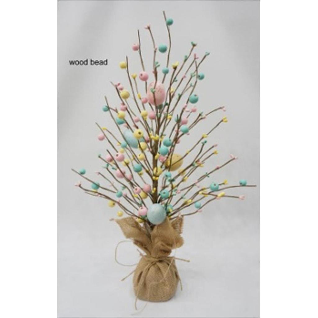 21" EASTER EGG & BERRY TREE W/BURLAP BASE