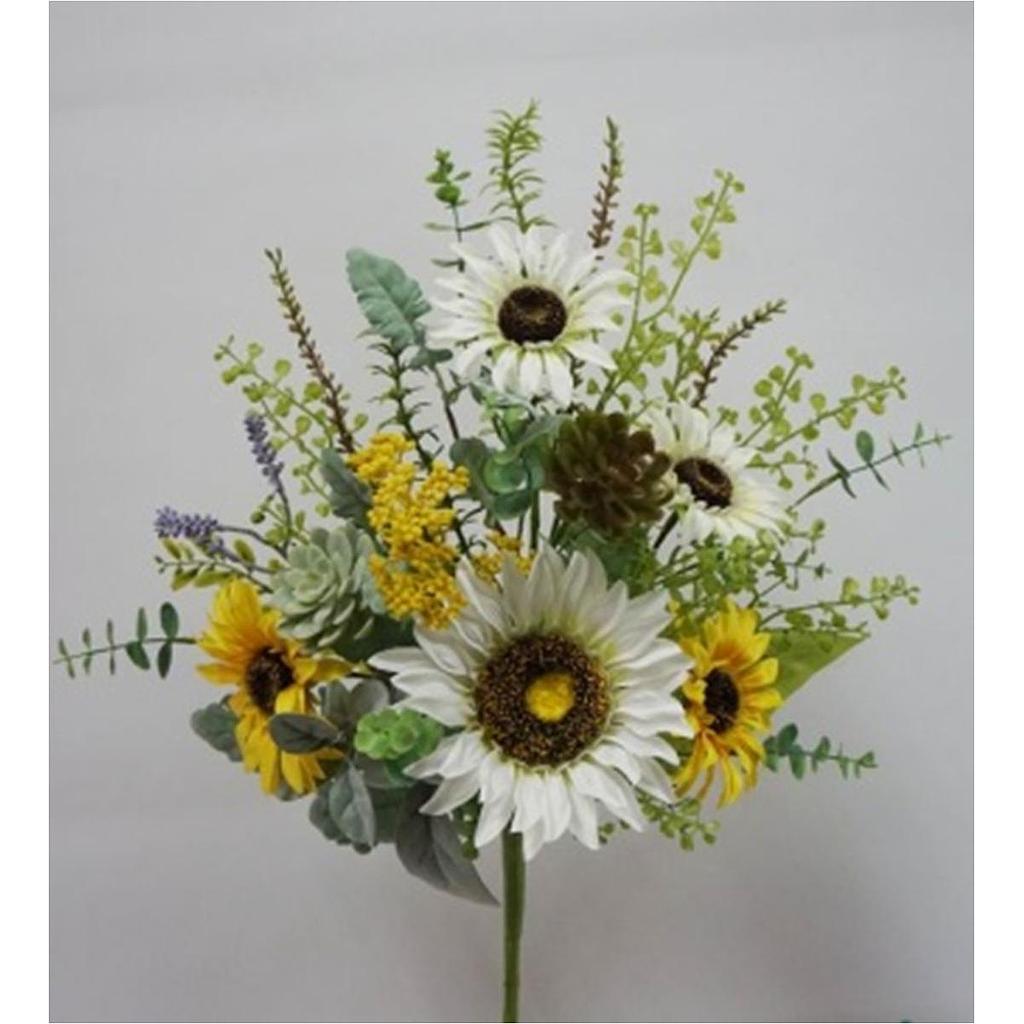 23&quot; MIXED SUNFLOWER &amp; FOLIAGE SPRAY
