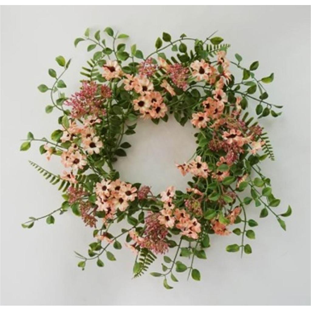 6.5&quot; DAISY CANDLE RING LIGHT PINK