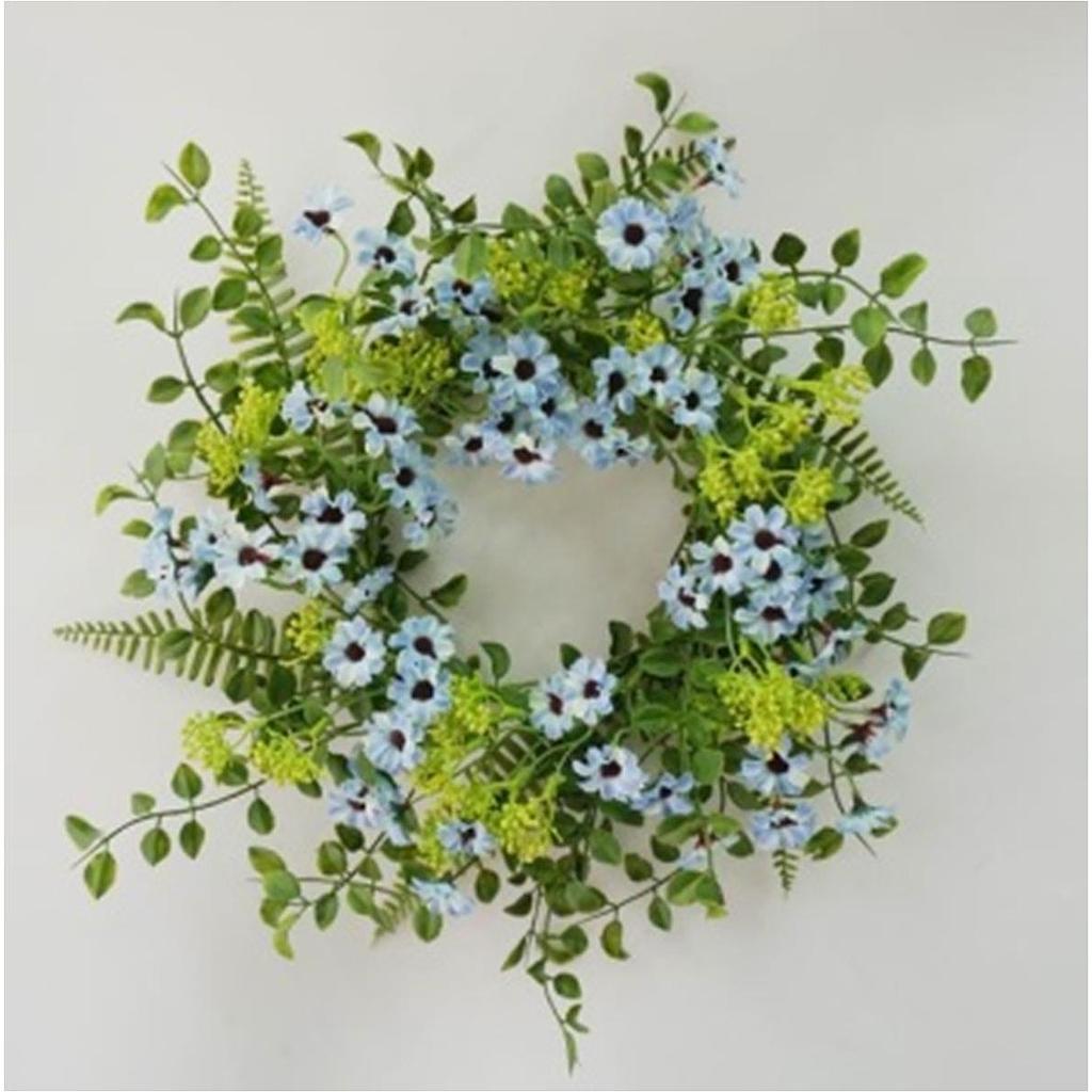 6.5&quot; DAISY CANDLE RING BLUE