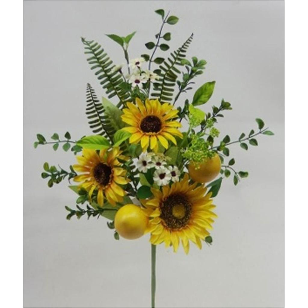 22" SUNFLOWER/FERN SPRAY W/ LEMON