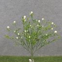 12.5" TEALEAF BUSH W/FUZZY BERRIES X5 CREAM/WHITE