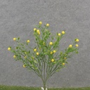 12.5&quot; TEALEAF BUSH W/FUZZY BERRIES X5 YELLOW