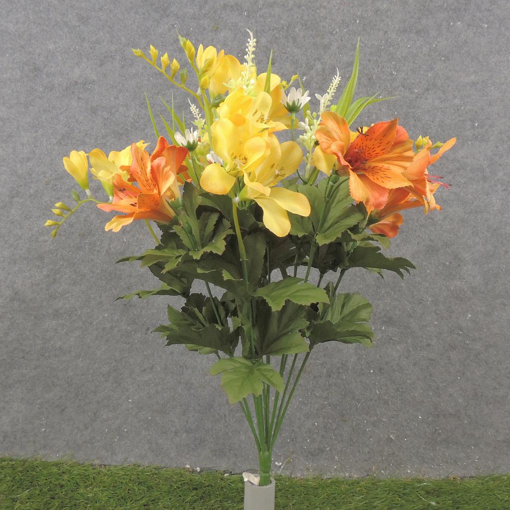 18" ALSTROMERIA/FREESIA BUSH X13 YELLOW/ORANGE