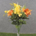 18" ALSTROMERIA/FREESIA BUSH X13 YELLOW/ORANGE