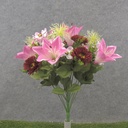 18.5" LILY/ASTER/COSMOS BUSH X18 PINK/BURGUNDY