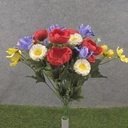 18" IRIS/DAISY/ANENOME BUSH X18 YELLOW/RED/PURPLE