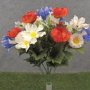 18" IRIS/DAISY/ANENOME BUSH X18 BLUE/ORANGE/WHITE