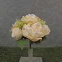11" ROSE BOUQUET W/ SEDUM CREAM