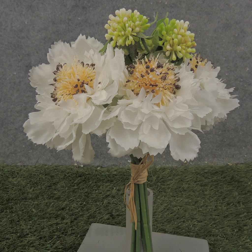 8.5" SCABIOSA BUNDLE CREAM/GREEN