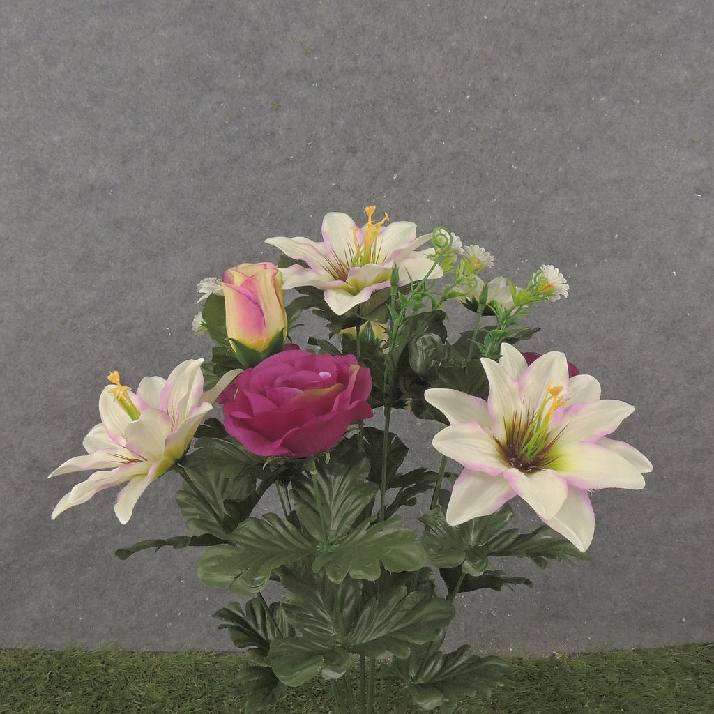 21" ROSE & LOTUS BUSH X14 BEAUTY/CREAM