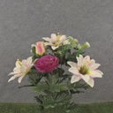 21" ROSE & LOTUS BUSH X14 BEAUTY/CREAM