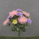 24" ZINNIA/MUM/DAISY BUSH X21 PINK/PUR/YEL