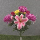 22" LILY/PEONY/DAHLIA BUSH X18 FUCHSIA/PINK/YEL