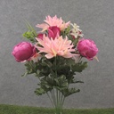 21" ROSE & DAHLIA BUSH X14 BEAUTY/PINK