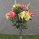 21.5&quot; ROSE &amp; HYDRANGEA BUSH X14 PINK/GREEN