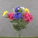 21.5&quot; ROSE &amp; HYDRANGEA BUSH X14 LAV/FUCHSIA/YEL