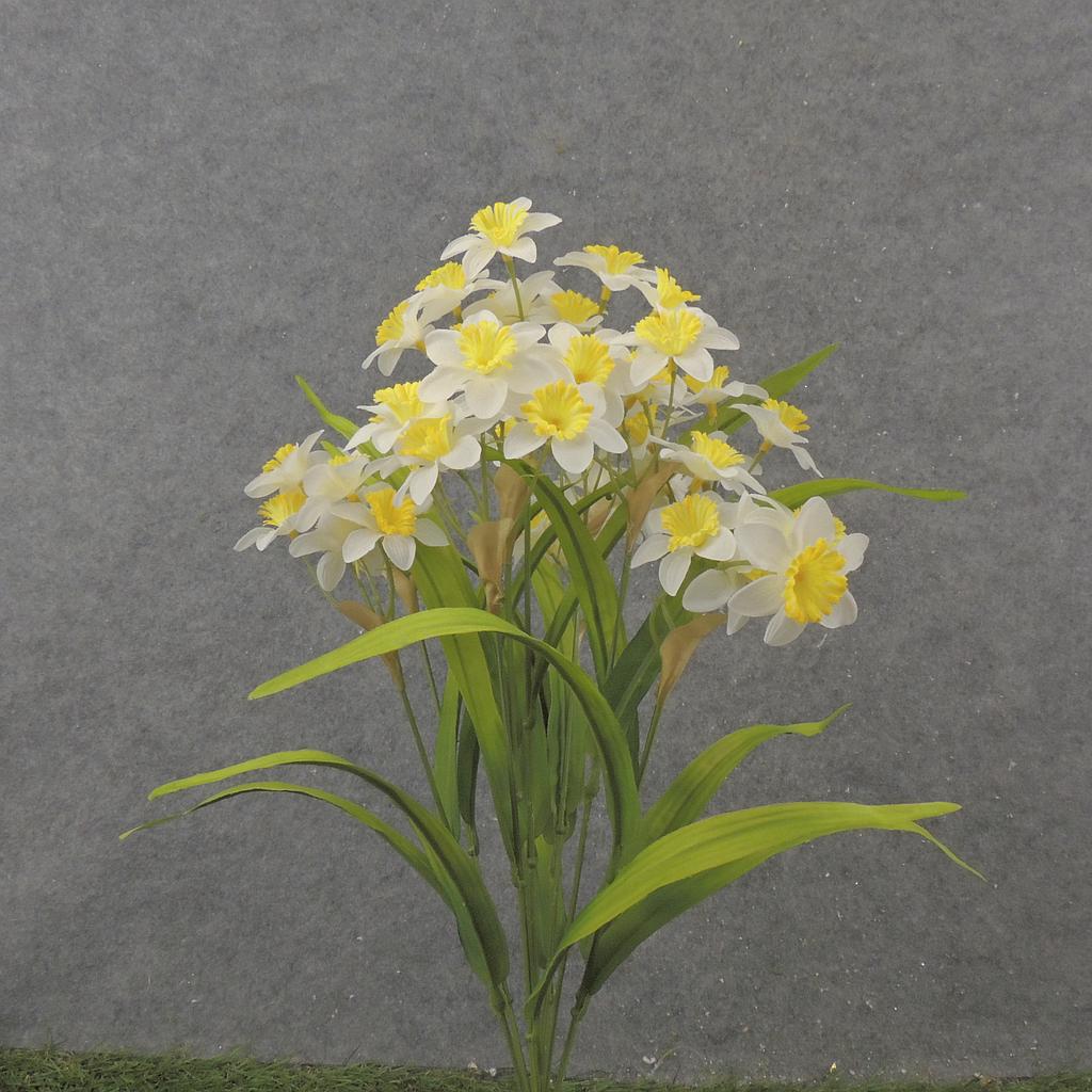 [SB2334-WYL] 19" MINI DAFFODIL BUSH X10 WHITE/YELLOW