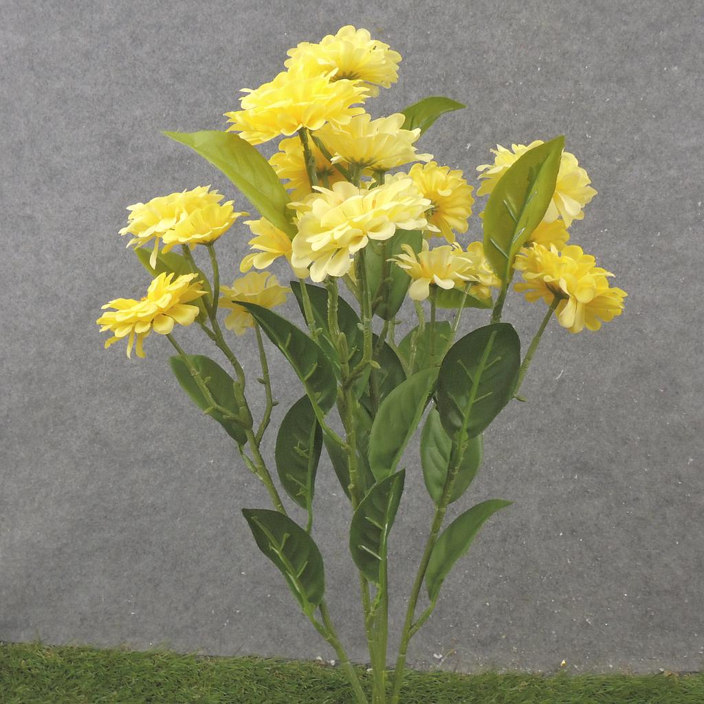 [SB2339-YEL] 18" ZINNIA BUSH X5 YELLOW