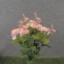 18" RANUNCULUS & HEATHER BUSH X10 PEACH