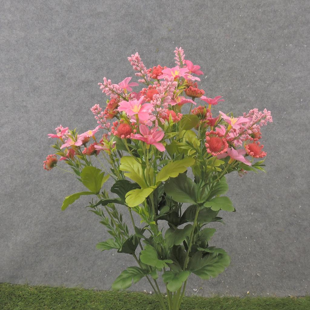 [SB2341-PNK] 19" WILDFLOWER & HEATHER BUSH X10 PINK