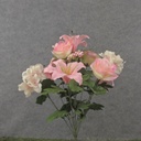 21" LILY/HYDRANGEA/ROSE BUSH X13 CREAM/PINK