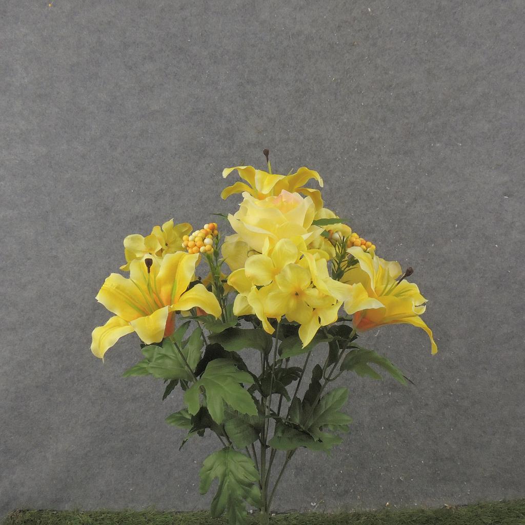 21" LILY/HYDRANGEA/ROSE BUSH X13 YELLOW